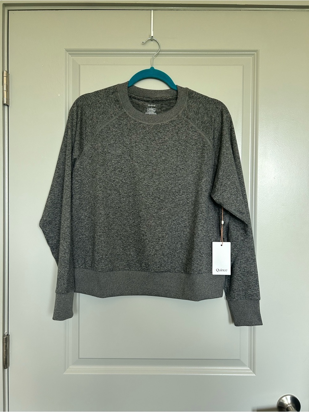 Quince Gray Heather Pullover Sweatshirt and Shorts Set
